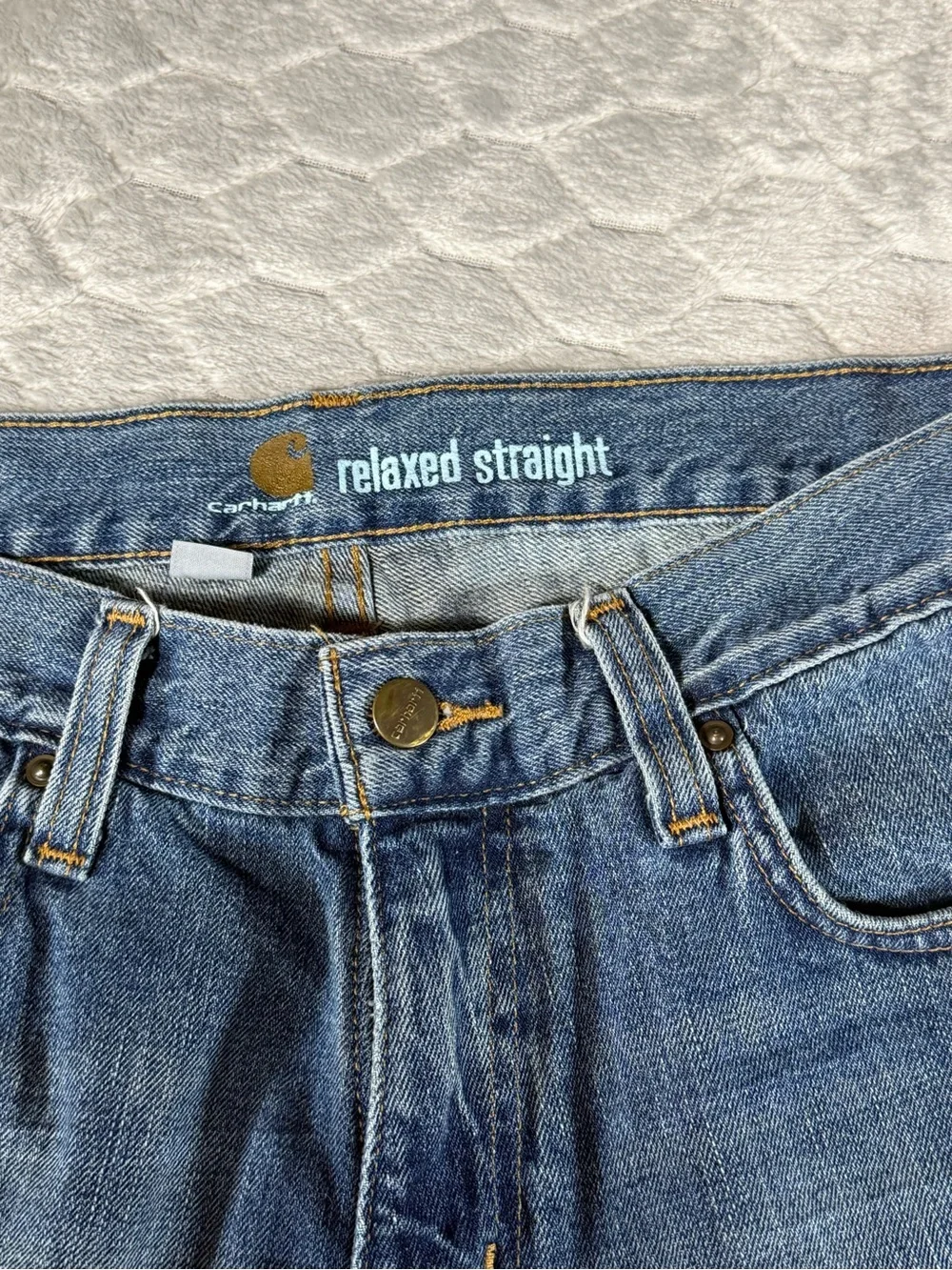 Carhartt Relaxed Straight Jorts Men’s 32 Blue Denim Cutoff Jean Shorts Raw‎ Hem